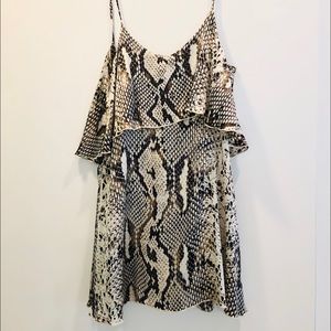 Blu Moon - Low Back Mini Dress - Snakeskin Print